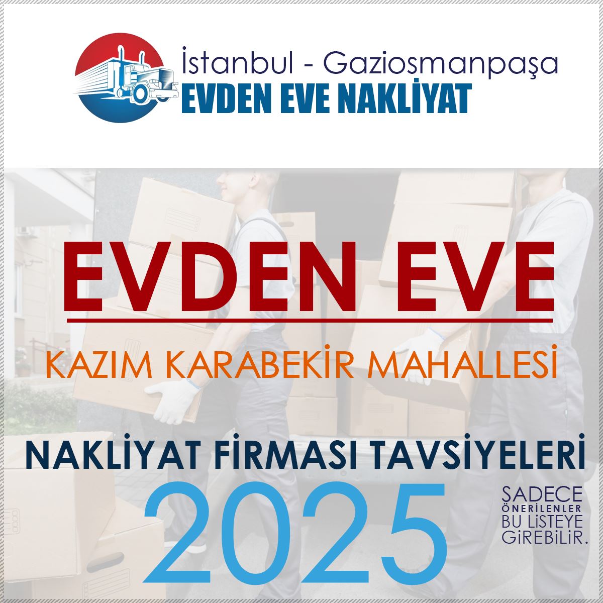 Kazım Karabekir Evden Eve Nakliyat Firmaları
